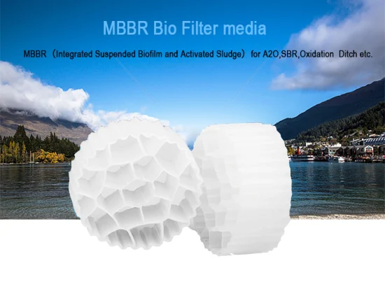 Sistema de lagoa de filtro Meios de filtro Mbbr Bola de filtro de aquário Mbbr para tratamento de água de esgoto